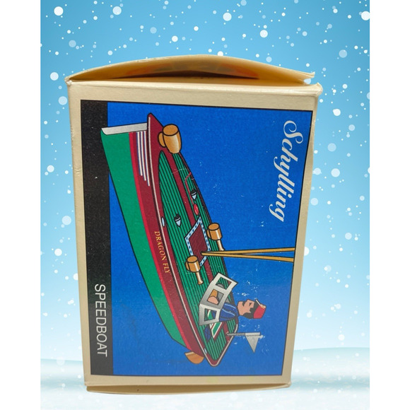 Schylling Tin Litho Collector Series Speedboat "Dragon Fly" Christmas Ornament - Picture 6 of 8